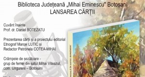 “Rost și rânduială în satul românesc” –   Lansare de carte la Biblioteca Județeană Botoșani